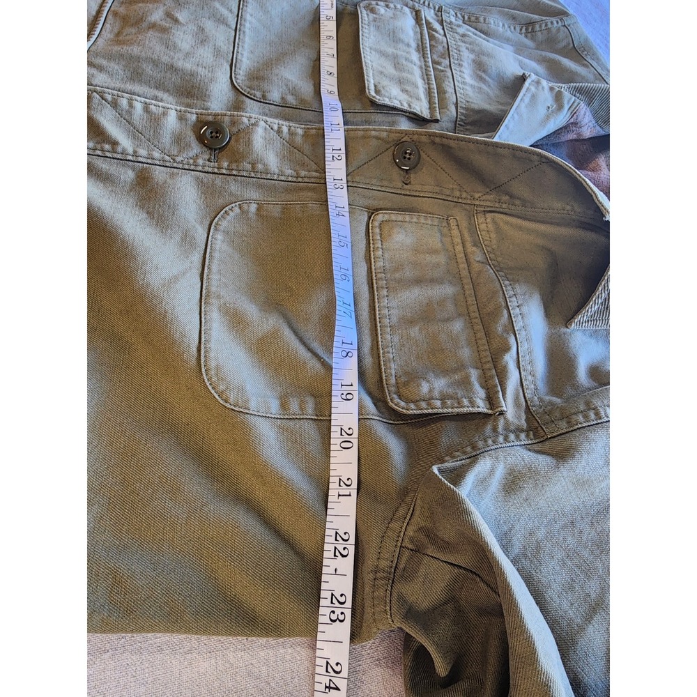🌲 J.Crew Flannel Lined Chore Field Coat Olive Green Corduroy gorpcore - Picture 5 of 8